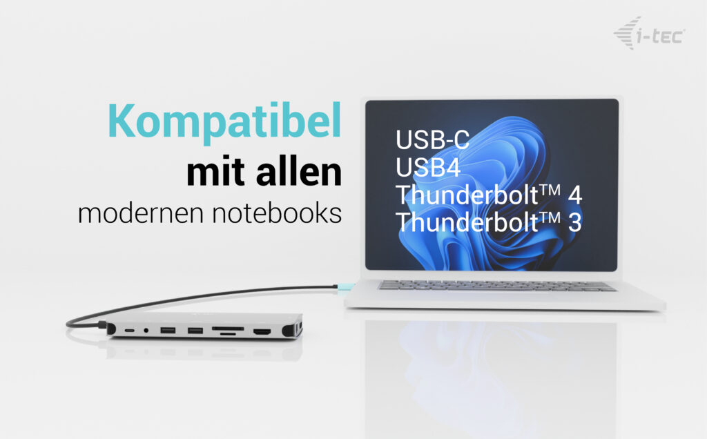 i-tec USB-C Metal Nano Dock Dockingstation 2x HDMI USB-C GLAN SD/microSD Power Delivery 140W Grau