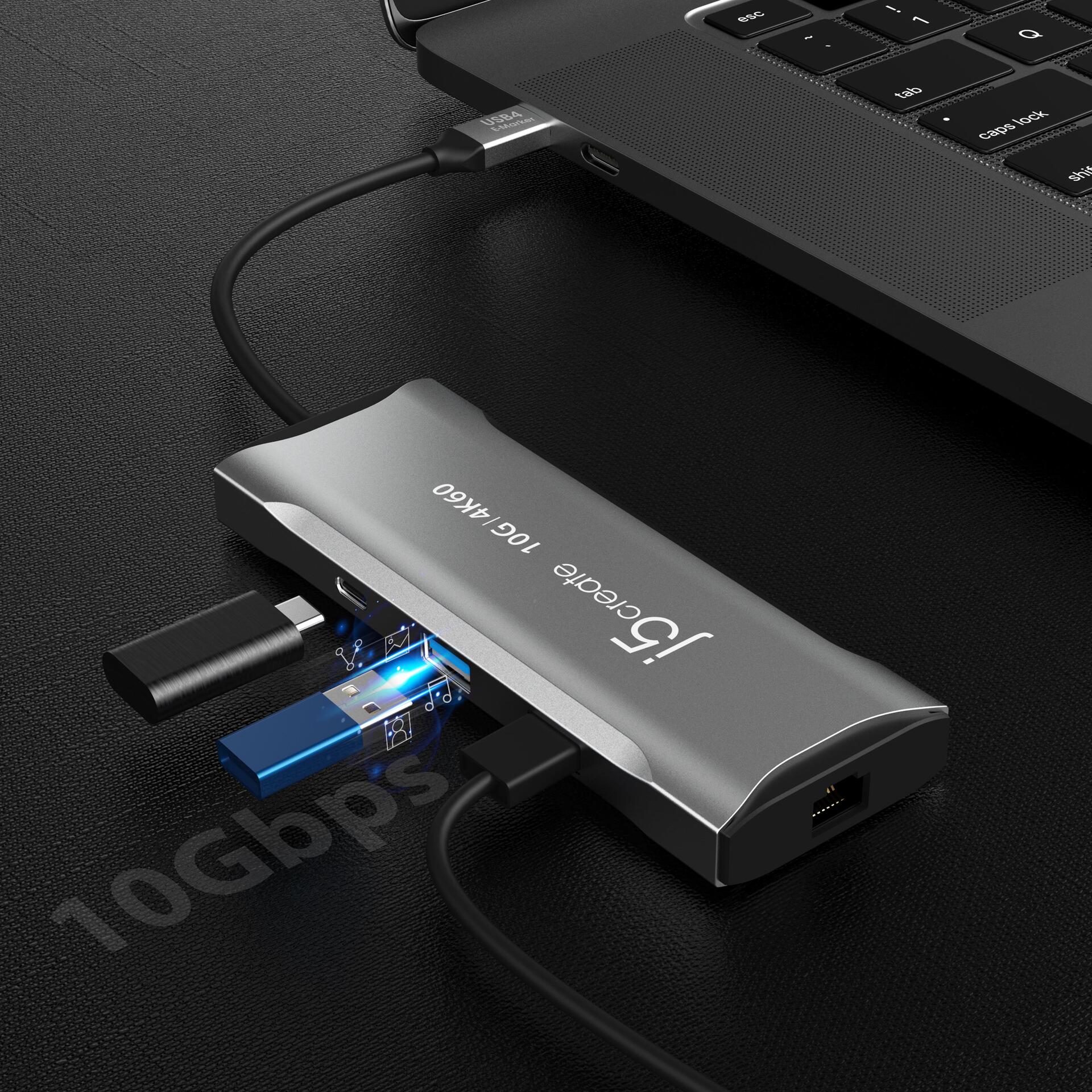 j5create JCD393-N 4K60 Elite USB-C 10 Gbps Mini-Dock Space Grey