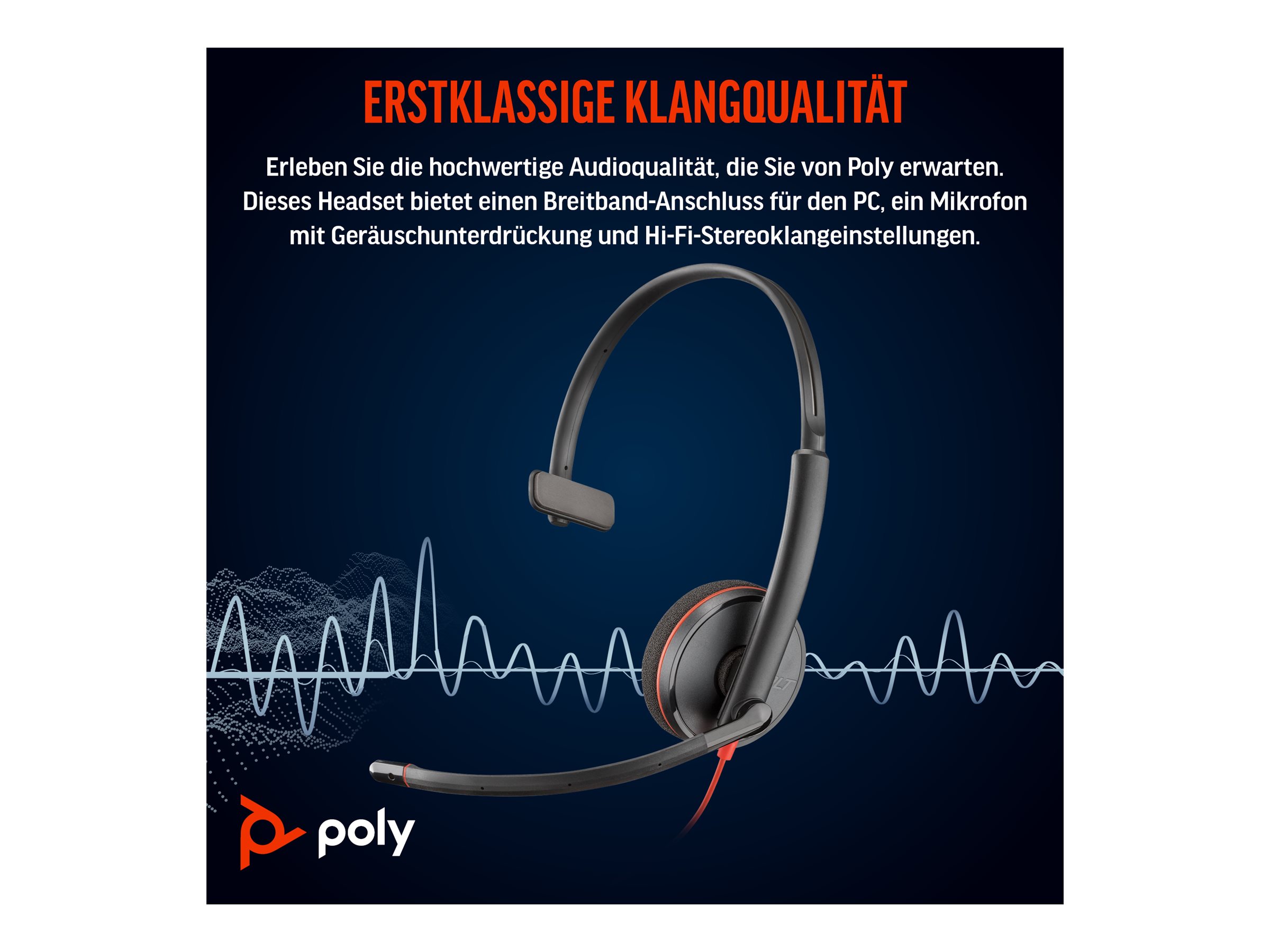 HP Blackwire 3210 Monophon USB-C Headset Schwarz