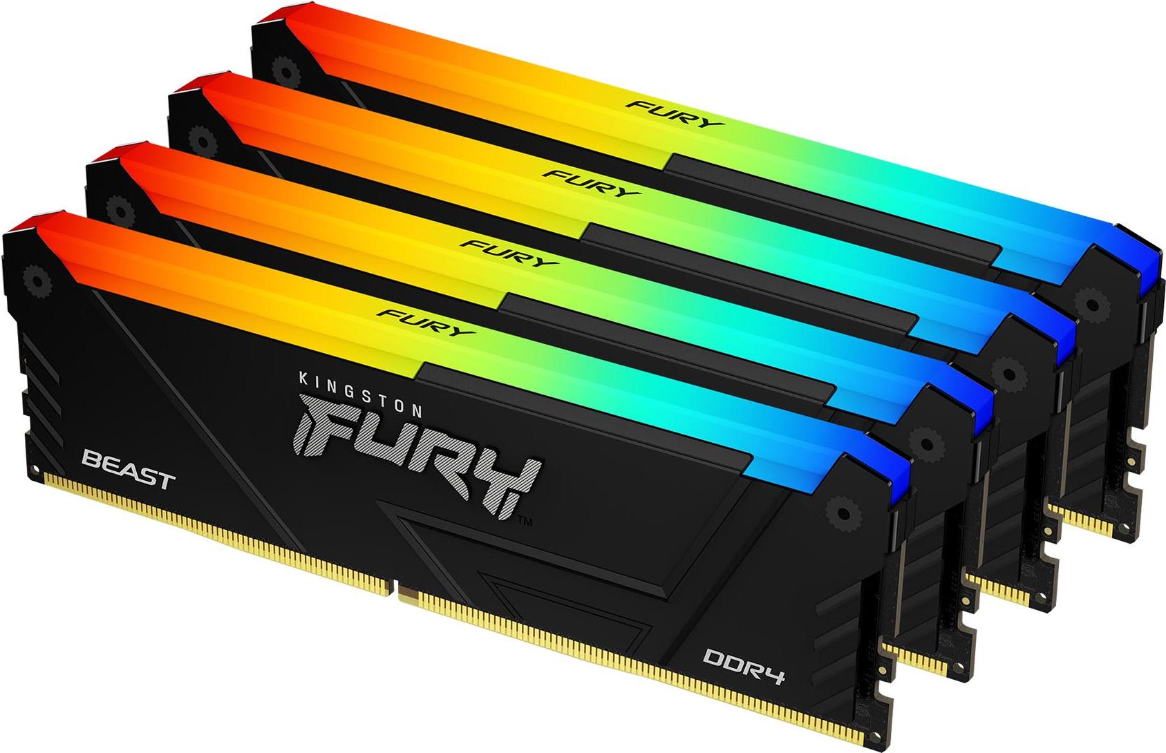 Kingston Technology FURY Beast RGB Speichermodul 32 GB 4 x 8 GB DDR4 3600 MHz (KF436C17BB2AK4/32)