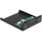 Delock Anschlüsse am vorderen Bedienfeld des Speicherschachts (64155)