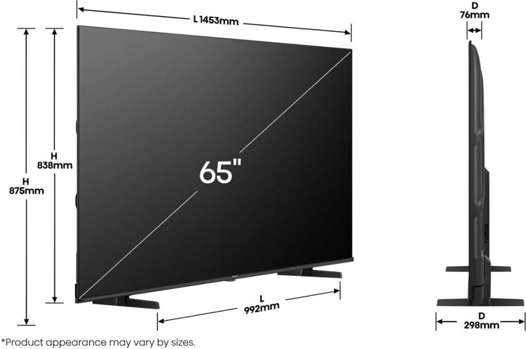 Hisense E7Q Series 65E77Q 65" QLED-Fernseher 4K UHD Schwarz