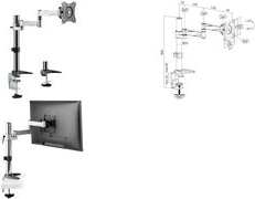 LogiLink BP0076 Flachbildschirm-Tischhalterung 68,6 cm (27" ) Klemme /Bolzen Schwarz - Edelstahl (BP0076)