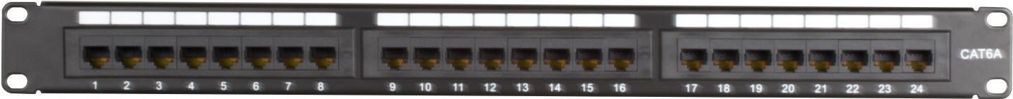 DS-IT CAT 6a, UTP Netzwerk-Patchpanel, 19”, 24-fach. (DS-Patch6a-24UTP)