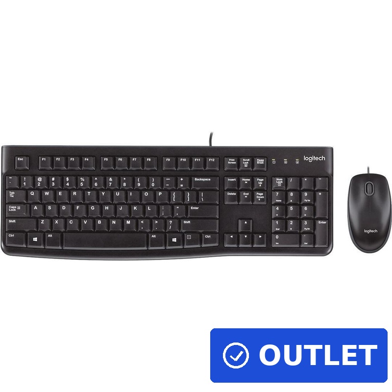 Logitech Desktop MK120 Tastatur- und Maus-Set QWERTZ Ungarisch USB Schwarz (HUN) (920-002542) (geöffnet)