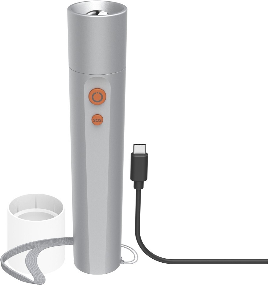 Hama LED-Taschenlampe FL350-C, aufladbar, Aluminium, 4 Modi + SOS (00228603)