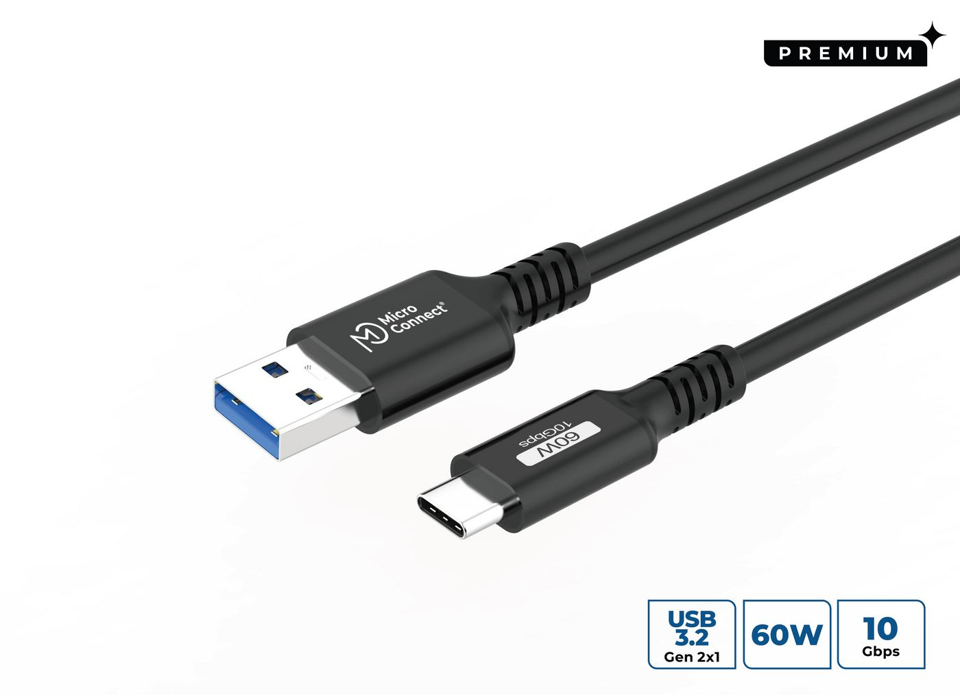 MicroConnect USB3.2AC1 USB Typ-C-Kabel 1 m USB 3.2 Gen 2 Schwarz