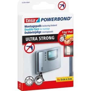 tesa Powerbond Montage-Klebepads, 20 mm x 60 mm kein Bohren, keine beschädigten Fliesen oder Wände, - 1 Stück (55790-00001-00)