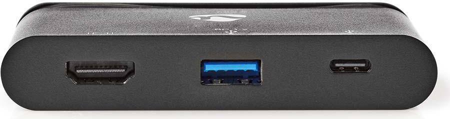 Nedis USB-Adapter USB 3.1 USB Type-C™ USB Type-A / USB Type-C™ / 1x HDMI®, Schwarz (TCARF240BK)