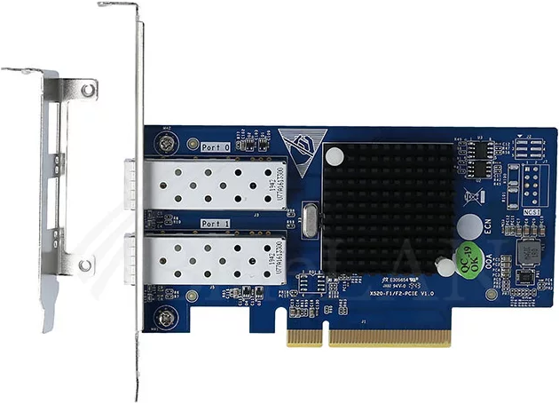 BlueLAN X520-DA2 Converged Network Adapter 2x SFP+ 10GbE Intel 82599 PCIe 2.0 x8 Blau