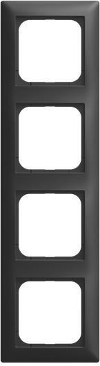 BUSCH JAEGER BJ 1724-915 Abdeckrahmen 4-fach schwarz matt - Busch-balance SI (2CKA001725A1571)