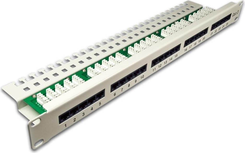 Wirewin 25-Port ISDN Panel, 1HE, lichtgrau Patch Panele (PANEL TEL 25)