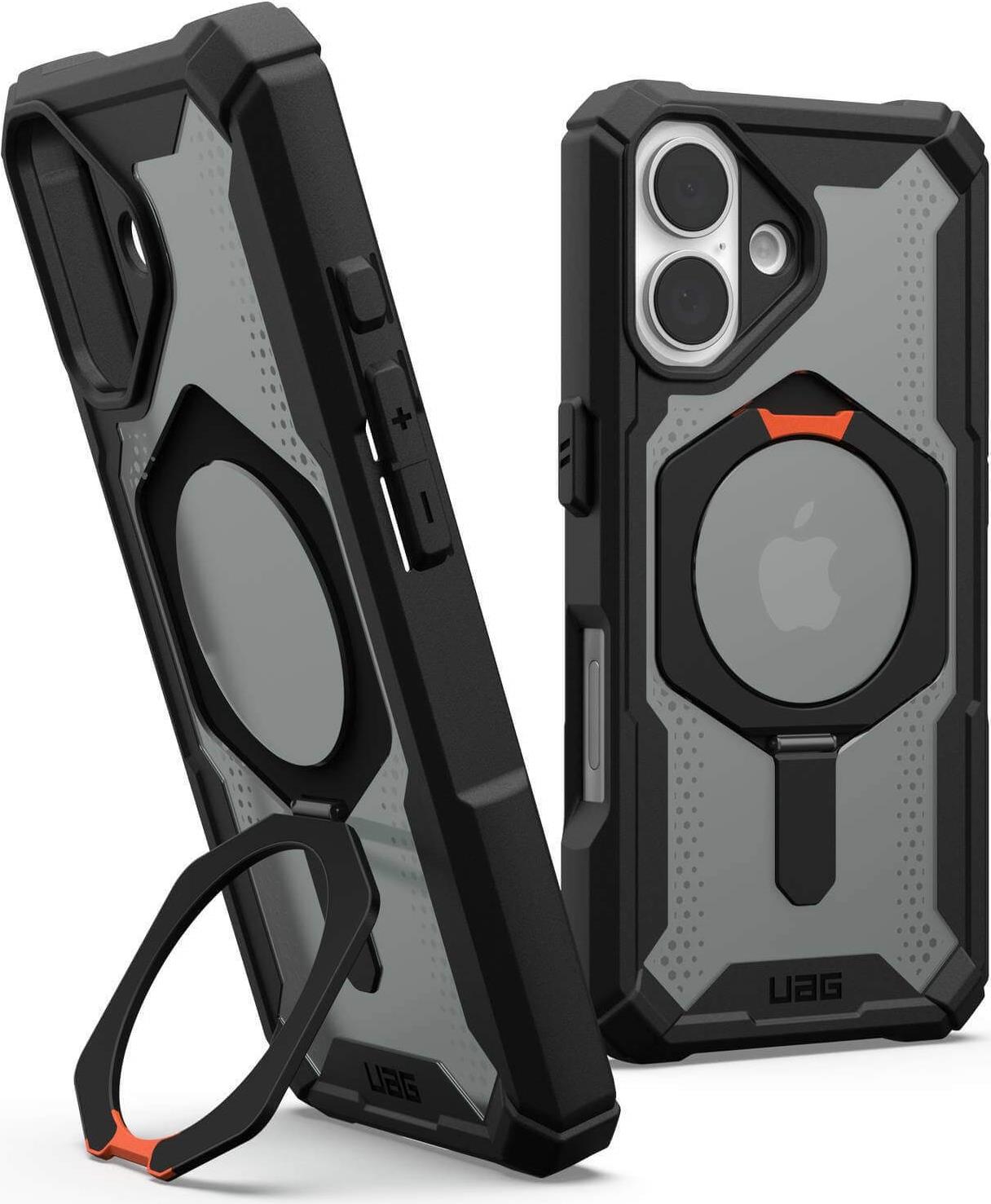 UAG Urban Armor Gear Plasma XTE MagSafe Kickstand Case | Apple iPhone 16 | schwarz/orange | 114476114097 (114476114097)