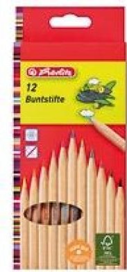 herlitz Buntstifte, 12er Kartonetui, Naturholz FSC-zertifiziert, Sechskantform, Minenstärke: 2,5 mm (8660086)