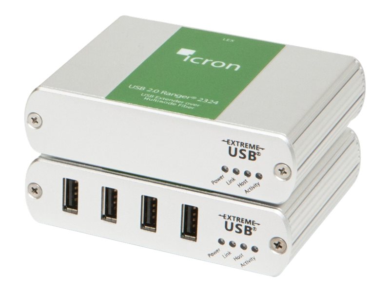 Icron USB 2.0 Ranger 2324 KVM-Extender 4 Anschlüsse bis 500 m Grau