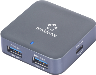 Renkforce RF-USBH-500 2+2 Port USB 3.2 Gen 2-Hub mit Aluminiumgehäuse (RF-6416462)