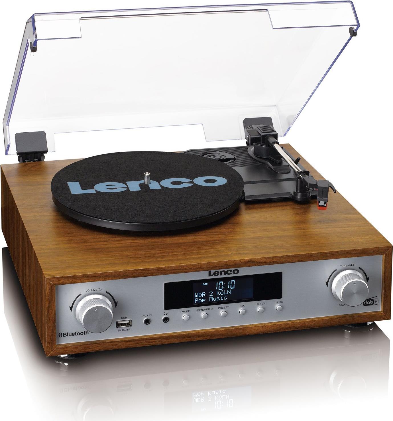 Lenco MC-160 Audiosystem mit Plattenspieler Holz