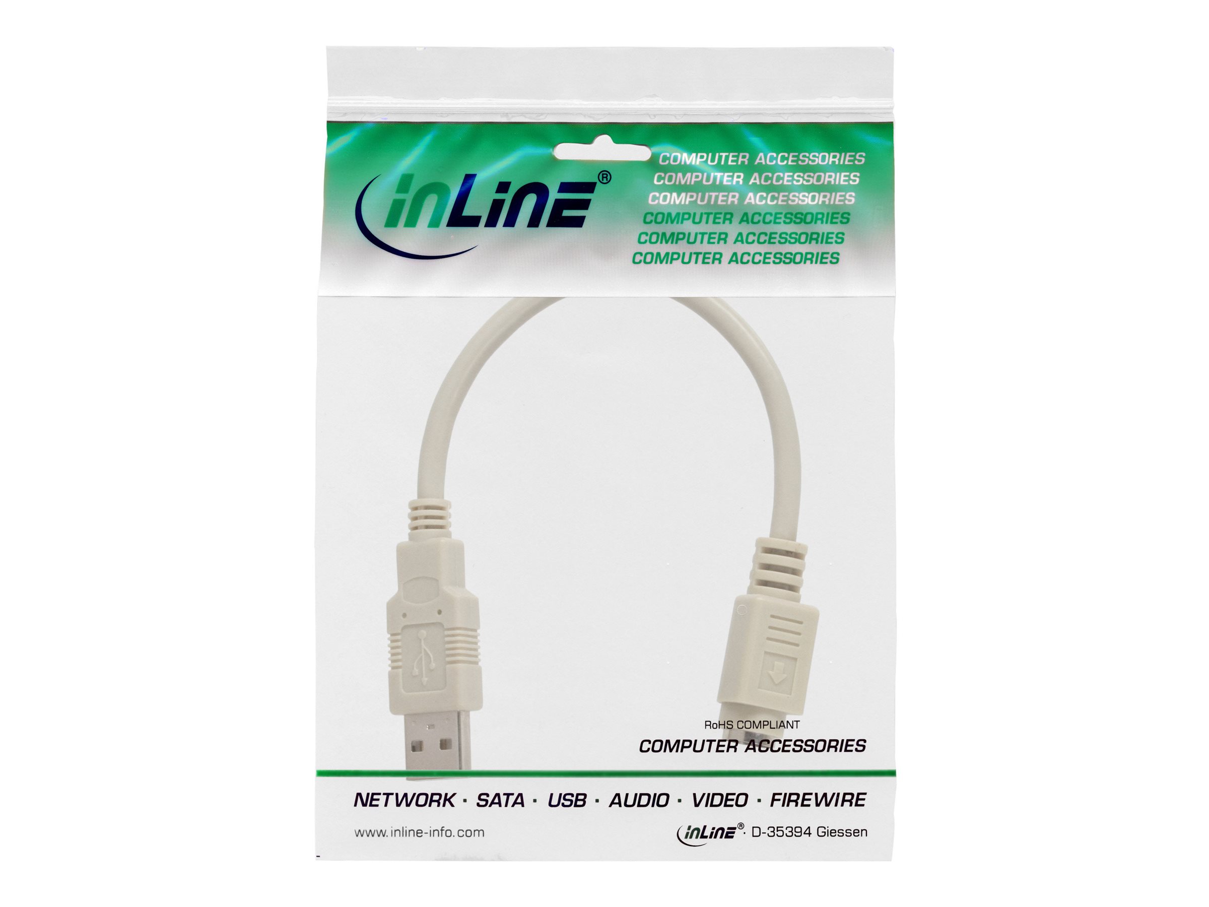 InLine Tastatur- / Maus-Adapter PS/2 (W) auf USB Typ A (M) 20 cm Beige
