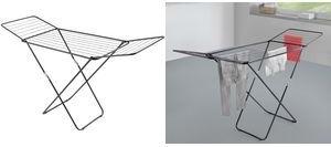 metaltex Flügel-Wäschetrockner Vulcano, schwarz Material: Epoxidbeschichtetes Stahlror, Kunststoff, - 1 Stück (407502034)