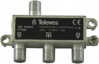 Televes VT36D 3-fach Verteiler 5-10 VD:6dB (VT36D)