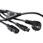 ACT Powercord split cable mains connector CEE7/7 male (angled) - 1 x C13 + 1 x C5 1.80 m. Length: 1.8 m Powercord schuko-c13+c5 1.80m (AK5166)
