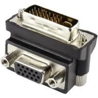 Renkforce DVI / VGA Adapter [1x DVI-Stecker 24+5pol. => 1x VGA-Buchse] 90° gewinkelt Schwarz Renkforce