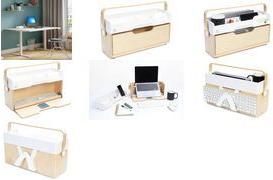 ALBA Mobile Aufbewahrungsbox ERGOBOX, buche/weiß aus Holz, ABS-Kunststoff und PET, mit selbstblockierendem - 1 Stück (DKBOX)