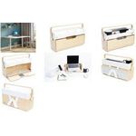 ALBA Mobile Aufbewahrungsbox ERGOBOX, buche/weiß aus Holz, ABS-Kunststoff und PET, mit selbstblockierendem - 1 Stück (DKBOX)