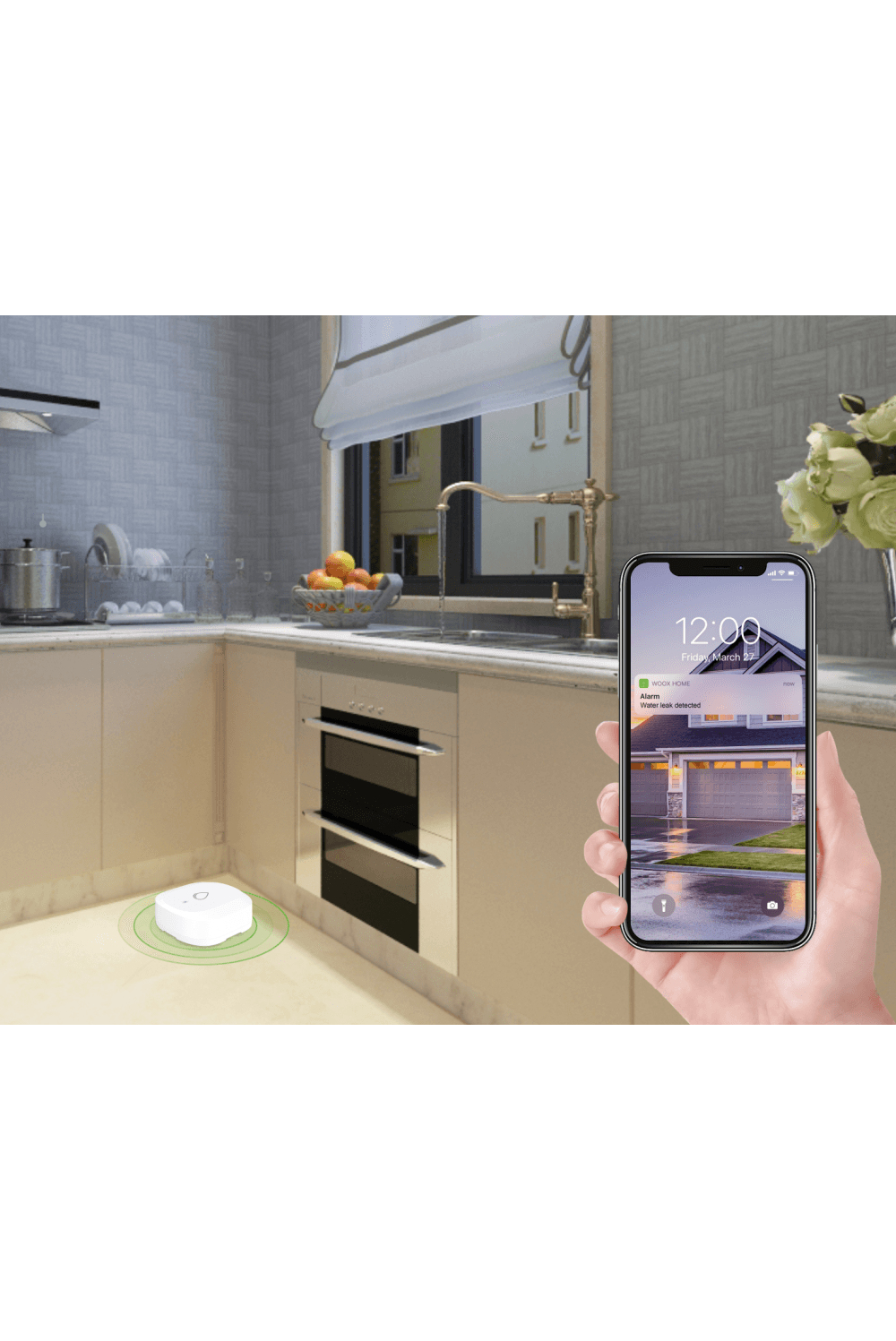 WOOX R7050 Wasserlecksensor ZigBee 3.0 Weiß