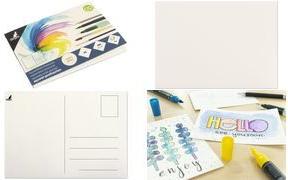 kangaro Aquarell-Postkarten-Block, DIN A6, 15 Blatt 300 g/qm, 1 Seite blanko / 1 Seite mit Postkarten-Druck, - 1 Stück (K-5370)
