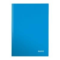 LEITZ Notizbuch WOW, DIN A4, liniert, blau metallic 80 Blatt, 90 g/qm, holzfrei, fester Einband aus glänzender, - 1 Stück (4625-10-36)
