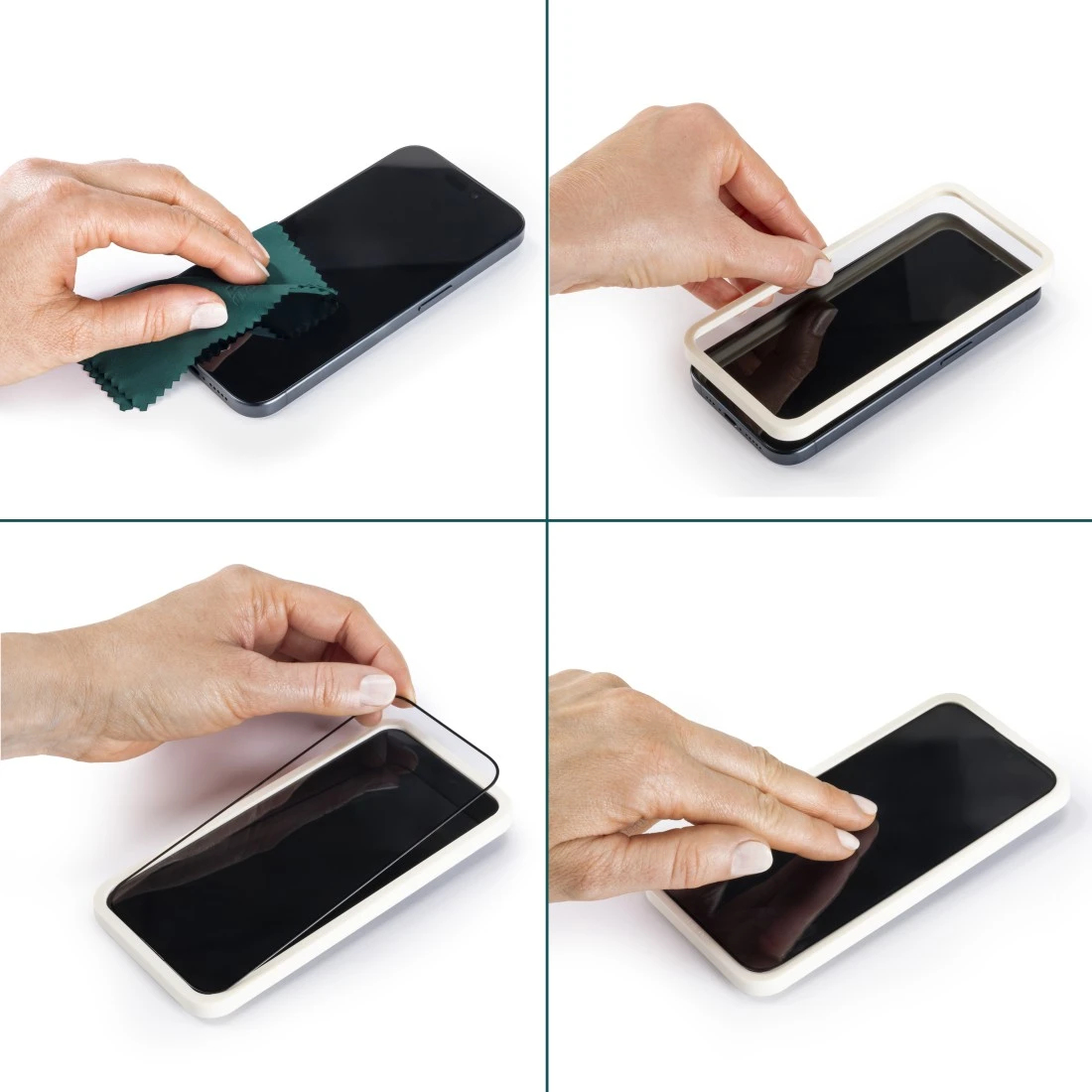 Hama Extreme Protect Bildschirmschutzglas für Apple iPhone 17 mit Montagehilfe, Schwarz, Transparent