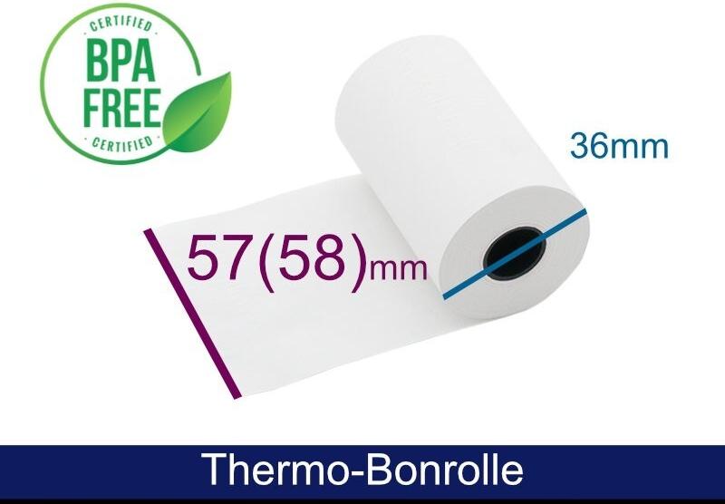 ARTDEV Thermorolle - 57(58) 36 12 (B/D(max.)/K) weiss, 15m, 48g (ADT573612-1)