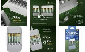 Varta Eco Charger Pro Recycled+ 4 x 800 mAh AAA 57683 101 131 (57683 101 131)