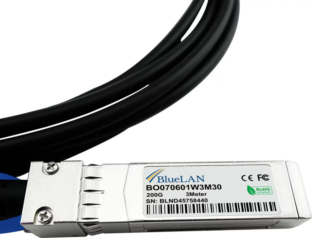 BlueOptics HPE Q9S72A-BL DAC Breakout Kabel 1m 100GBASE-CR4 QSFP28 auf 4x 25GBASE-CR SFP28 Passiv AWG26 Schwarz