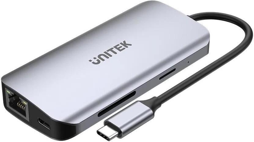 UNITEK AKTIVER HUB USB-C 2X HDMI 4K, RJ45, PD 100W (D1122A01)