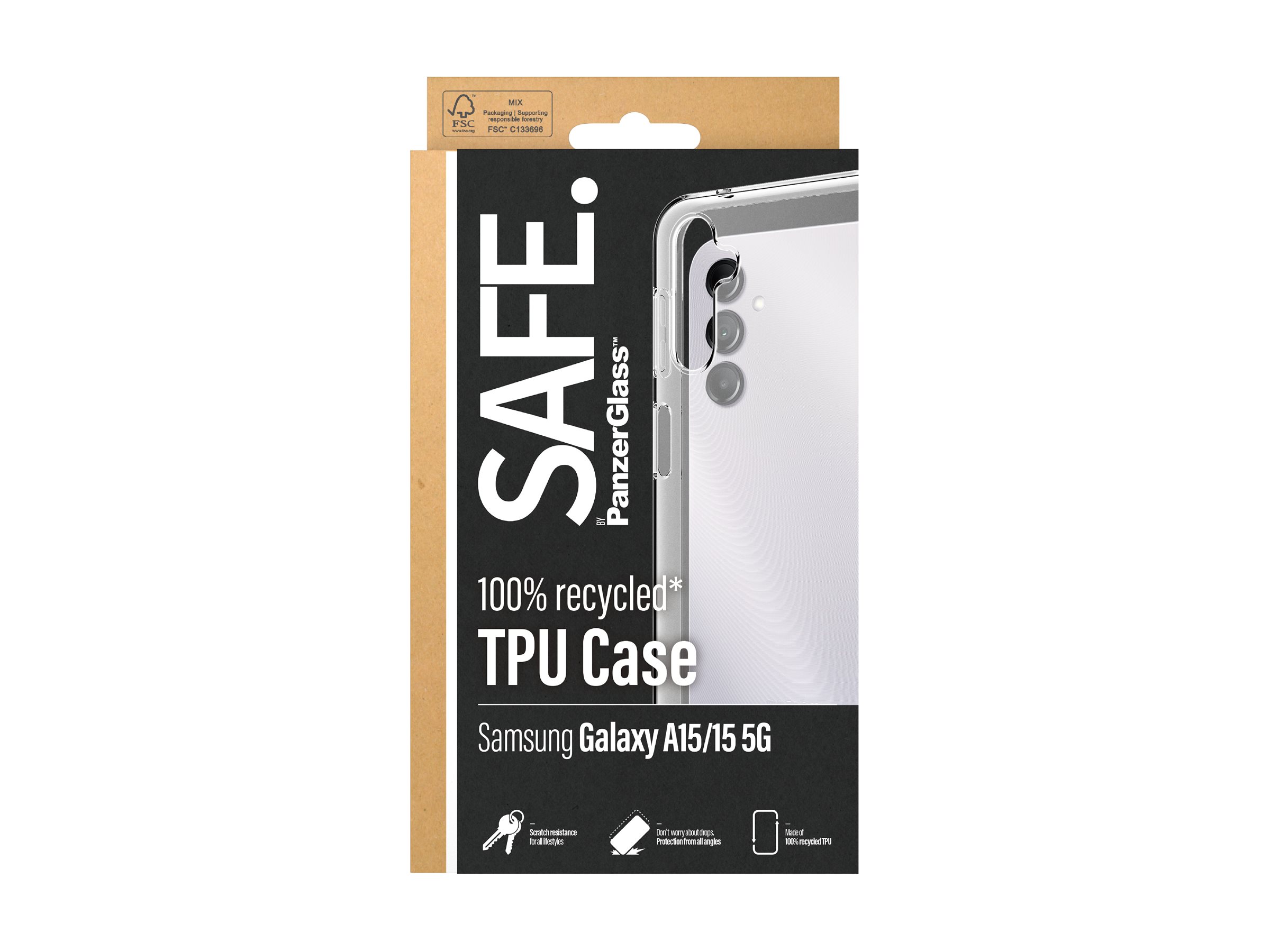 PanzerGlass SAFE. by PanzerGlass TPU Hülle für Samsung Galaxy A15 / A15 5G Transparent