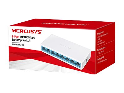 Mercusys MS108 8-Port Fast Ethernet Switch Unmanaged Desktop Weiß