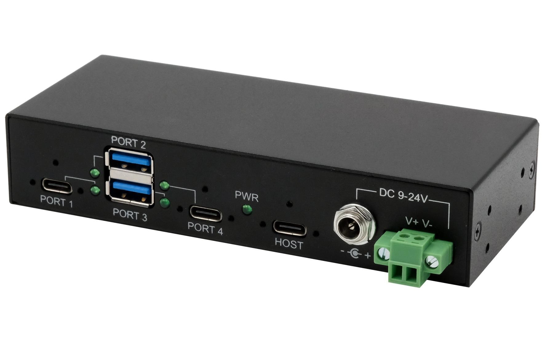 Exsys EX-11295HMS USB 3.2 Gen 2 Hub 4 Port 10 Gbit/s Schwarz