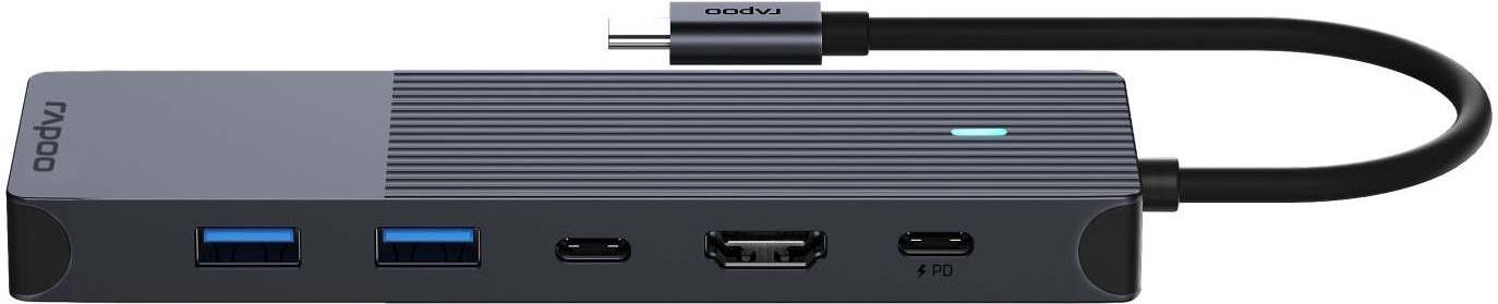 Rapoo UCM-2002 USB-C Dockingstation HDMI RJ-45 USB 3.2 Gen 1 Grau