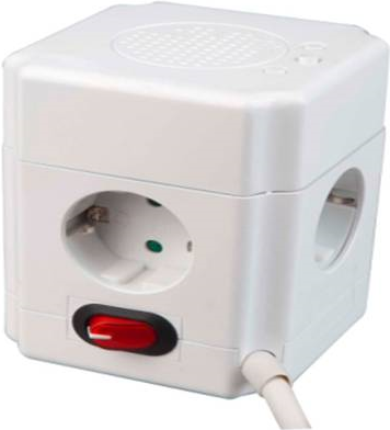 Wentronic goobay 4-way socket cube with switch and 2 USB ports (41268)