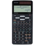 SHARP Schulrechner EL-W506T-GY, Farbe: schwarz / grau Solar- / Batteriebetrieb, Matrix-Display mit 96 x 32 Bild - 1 Stück (ELW506T)