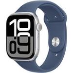 Watch Apple Watch Series 10 GPS 46mm Silver Aluminium Case with Sport Band M/L - Denim
