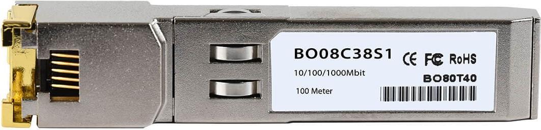 BlueOptics Networks 10070H kompatibler SFP BO08C38S1IN. SFP Transceiver-Typ: Kupfer, Maximale Datenübertragungsrate: 1000 Mbit/s, Schnittstelle: SFP. Produktfarbe: Silber. Gewicht: 20 g. Paketgewicht: 30 g (10070H-BO)