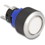 Delock Drucktaster vorstehend zum Einbau 22 mm 5 x Lötanschluss Taster flach Plastik LED (22046)