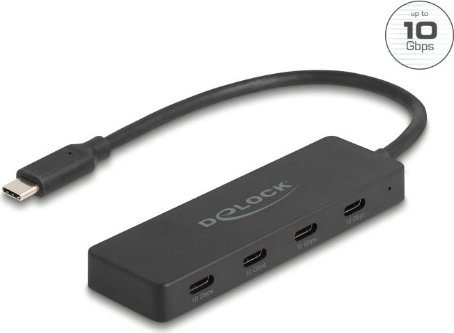 Delock USB 10 Gbps Type-C Hub mit 4 x Buchse schwarz (64322)