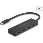 Delock USB 10 Gbps Type-C Hub mit 4 x Buchse schwarz (64322)