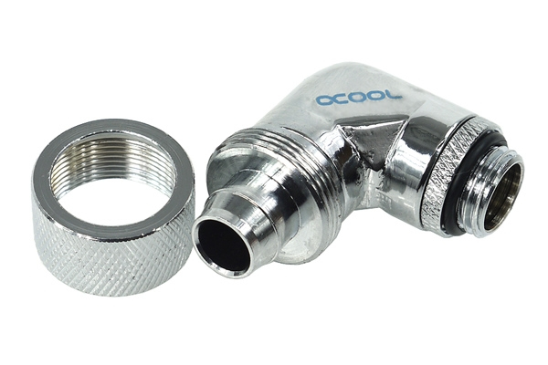 Alphacool HF Anschraubtülle 16/10 90° drehbar G1/4 Chrom