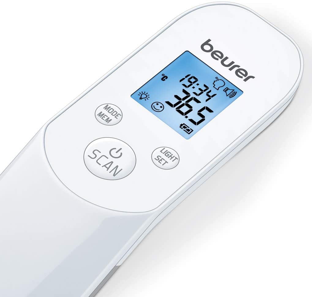 Beurer FT 85 kontaktloses digitales Infrarotthermometer, Fieberthermometer zur hygienischen und sicheren Messung der Körpertemperatur an der Stirn (795.06)