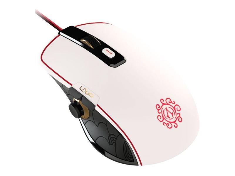 Lexip Assassin's Creed Shadows Gaming-Maus 12000 DPI Optisch Kabelgebunden Schwarz, Gold, Rot, Weiß